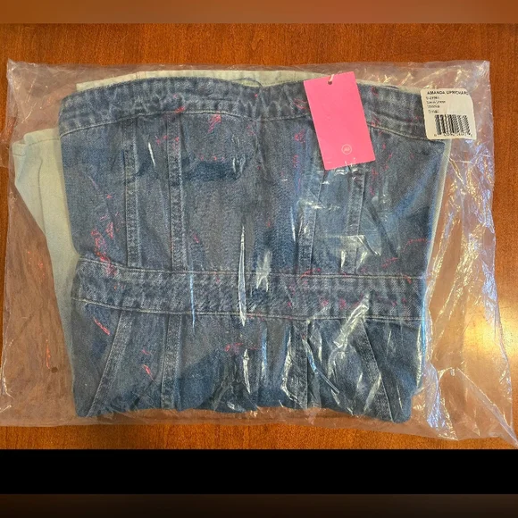 NWT Amanda Uprichard Meryl Strapless Denim Mini in Blue & White Ombre - Sz Small - Picture 14 of 14